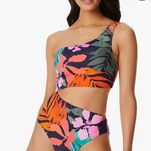 Jessica Simpson  Mood Multi One Piece Cut Out Bathing suit‎ sz S NWT